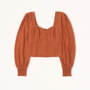 Long sleeve sweetheart puff sleeve top